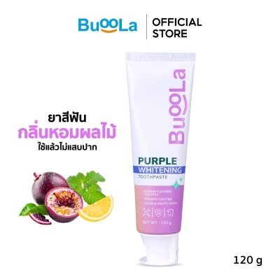 Buoola Purple Whitening Toothpaste ขนาด 120 กรัม ยาสีฟันเนื้อเจลสีม่วง ช่วยปรับฟันขาว ขจัดคราบเหลืองบนผิวฟัน