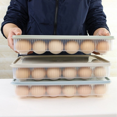 กล่องเก็บไข่ 24 ช่องสำหรับตู้เย็น  31 x 23 x5.5 cm คละสี 