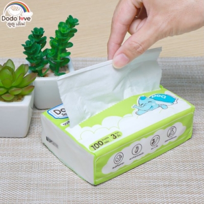 DODOLOVE Soft Tissue Paper กระดาษทิชชู่ สำหรับเด็กอ่อน แบบนุ่มพิเศษ 3 เท่า