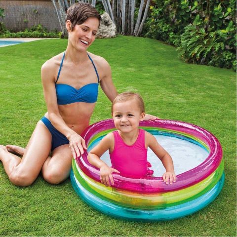 INTEX สระน้ำเป่าลม สระเด็กเล็ก RainbowBabyPool (57104)